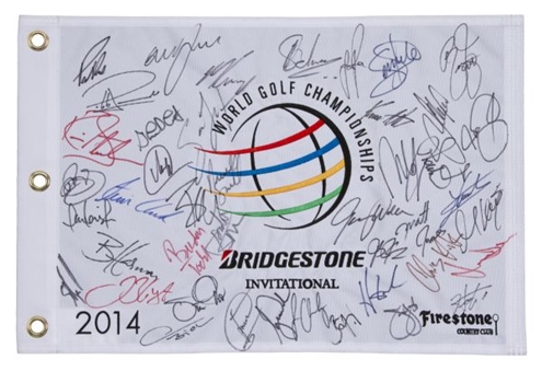 2014 WGC Bridgestone Mult-Signed Golf Flag With 30+ Signatures Including Tiger Woods and Rory McIlroy